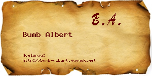 Bumb Albert névjegykártya